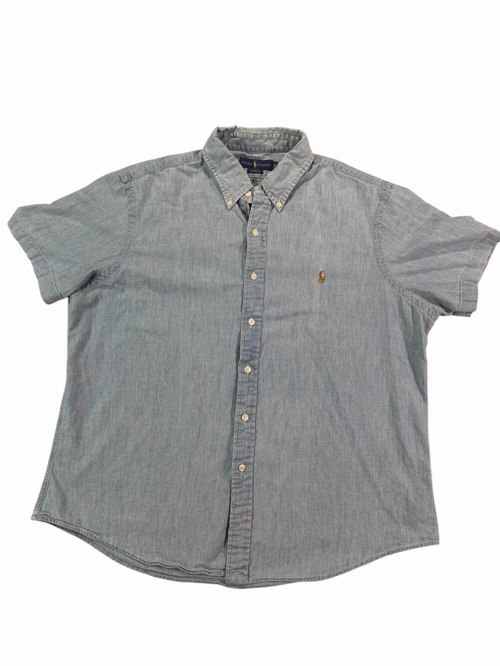 Polo Ralph Lauren Classic Fit XL Chambray Short Sleeve Button Down Shirt